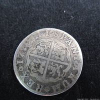 Obverse side of the 1770 Spanish silver coin showing heraldic shields with the inscription 'SPANI.ET.UR. REX' and date 1770.