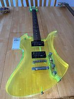 Full front view of acrylic body and neck