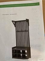 Printed screenshot of IKEA website showing Panget coat rack with shoe storage unit