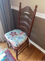 Chair front view with floral cushion