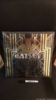 Front cover of sealed vinyl LP with Art Deco design and title The Great Gatsby.