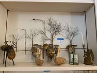 Full shelf view showing all decorative items together