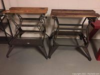 Two Black & Decker Workmate folding workbenches side by side