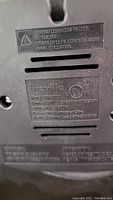 Close-up photo of model and manufacturer label on the underside of Breville contact grill, showing model number BGR200XL and brand name.