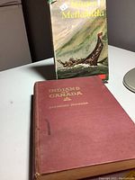 Two books pictured together, showing covers: Indians of Canada with maroon hardcover and Mission to Metlakatla with illustrated dust jacket.