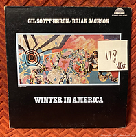 Front cover of Winter In America vinyl LP by Gil Scott-Heron and Brian Jackson with condition sticker VG+