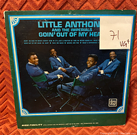 Front cover of the vinyl record 'Goin' Out of My Head' by Little Anthony and The Imperials with a visible grading sticker 'VG+'