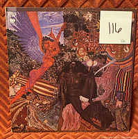 Front cover of the vinyl record album Santana - Abraxas showing colorful surreal artwork and album title sticker 116 VG.