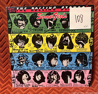 Image of The Rolling Stones Some Girls vinyl record album cover with condition grading sticker