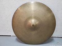 Top side of cymbal showing lathed grooves and overall condition