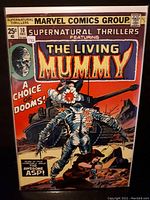 Front cover of the Marvel Supernatural Thrillers Comic #10 showing The Living Mummy and the title 'A Choice of Dooms!'