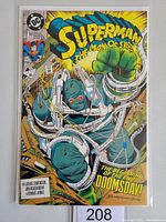 Front cover of Superman The Man of Steel #18 comic book highlighting Doomsday and issue details.