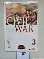 Front cover of Marvel Civil War #3 comic book showing characters and title