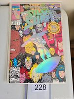 Front cover of Marvel Silver Surfer #75 comic book showing silver foil embossed title and characters.