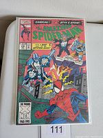 Front cover of The Amazing Spider-Man #376 comic book showing Spider-Man, Cardiac, and Styx & Stone characters, featuring vibrant comic style artwork.