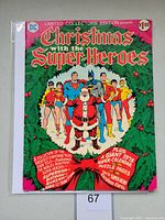 Front cover of the 1975 Limited Collectors' Edition #4 'Christmas with the Super-Heroes' DC comic book, showing colorful cover artwork with Santa and superheroes.