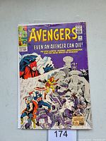 Front cover image of The Avengers #14 comic book with illustrated battle scene and price of 12 cents.
