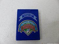 Front side of the blue package displaying the Toronto Blue Jays 1993 World Champions logo and 10th Anniversary Edition Fire Safety Cards banner.