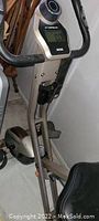 Photo showing the top digital display on the exercise bike, confirming the bike is a Schwinn Mojave model with a functional console.
