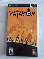 Front view of the Patapon game case for Sony PSP showing artwork and ESRB rating.