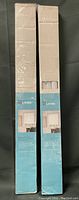Boxed For Living cordless PVC blinds, two sets, sealed boxes showing product name and size 32x48 inches.