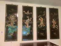 Overview of all four panels hung side by side