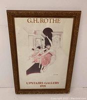 Full view of framed G.H. Rothe ballerinas poster showing overall condition and ornate frame.