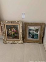 Both acrylic paintings side by side, showing full view with ornate frames.