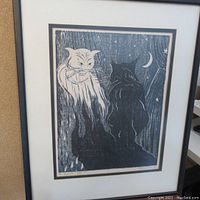 Full view of framed print showing mat, frame and artwork