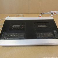 Front view of the Bang & Olufsen Beocord 1600 cassette recorder showing control buttons and cassette compartment.