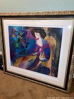 Framed signed seriolithograph 'Annabella' by Linda Le Kinff showing full art and ornate gold frame.