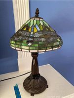 Full view of lamp showing shade and base