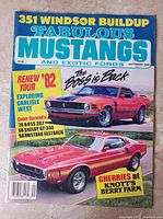Cover photo of Fabulous Mustangs September 1988 issue featuring red Mustangs and headlines about classic Ford builds.