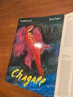 Cover of the Chagall posterbook published by Taschen, showing one of the reproduced artworks with bright red and blue colors and the word 'Chagall' in yellow text.