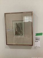 Full view of the framed print with the green size label '12x11' and auction tag Nr. 602