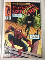 Front cover of Marvel Spectacular Spider-Man comic book issue 185 showing Spider-Man and the Vulture with story title and Marvel branding.