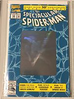 Front cover of the Marvel Spectacular Spider-Man 30th Anniversary Comic Book, issue #189, featuring a holographic Spider-Man image and details of special content inside.