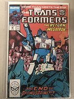 Front cover of Marvel Transformers comic book issue 48 showing cover art and price sticker