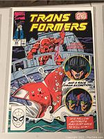 Front cover of Marvel Transformers comic book issue 64 Part 1 Matrix Quest showing colored artwork of Transformers characters with title and Marvel logo.