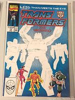 Front cover of Marvel Transformers comic book #73 The Vanishing showing cover art and identifiers