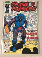 Front cover of the Marvel Transformers comic book issue 78 showing Galvatron on cover with text "Past and future collide as Galvatron battles Megatron."