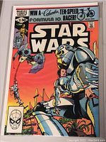 Comic book cover clearly showing Star Wars issue 53 with promotional giveaway information and characters.
