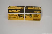 DeWalt yellow and black box showing front and side labeling with model DCS356B, indicating a 20V MAX XR brushless oscillating multi-tool.