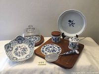 Wide view of all serving items arranged