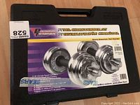 Black plastic carrying case with label showing product name and features.