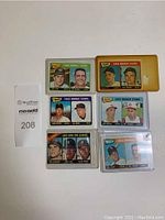 Six 1965 Topps baseball cards laid out showing front with players' portraits and names. Cards include 1965 Senators' Rookie Stars, Twins', Cubs', Reds', White Sox' Rookie Stars and 1965 Home Run Leaders.