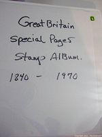 Cover page with handwritten title Great Britain Special Pages Stamp Album 1840-1970