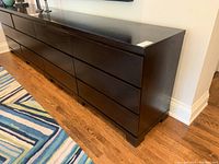 Front left view showing six drawers