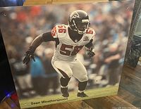 Photo of a high resolution square print showing Sean Weatherspoon in Atlanta Falcons uniform