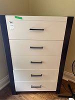 Front view of the five-drawer dresser showing full facade.